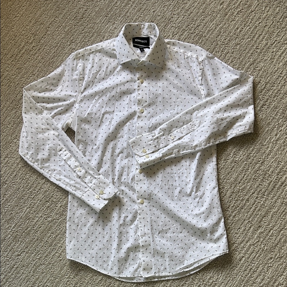 Bonobos White Patterned Casual Button Down Shirt